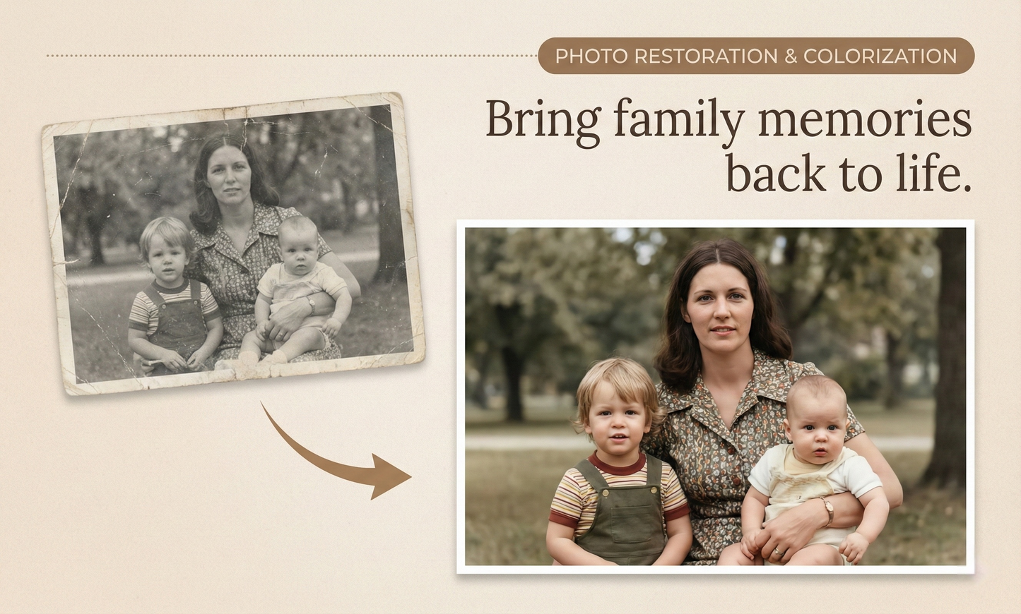 Professional Old Photo Restoration & Colorization - Repair Damaged, Faded, Scratched Pictures