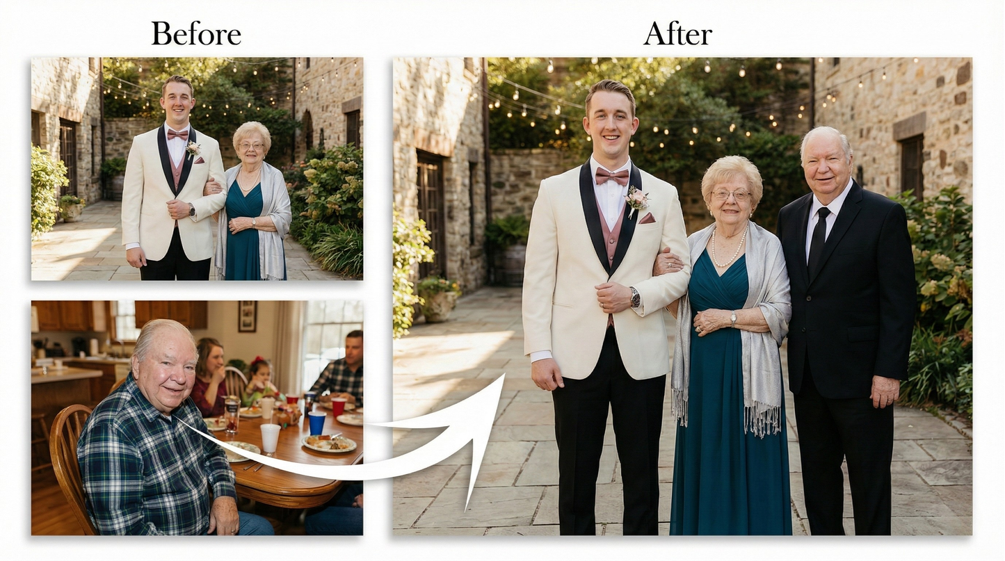 Add Person to Photo & Seamless Merge — Custom Digital Portrait (HD, Print-Ready)