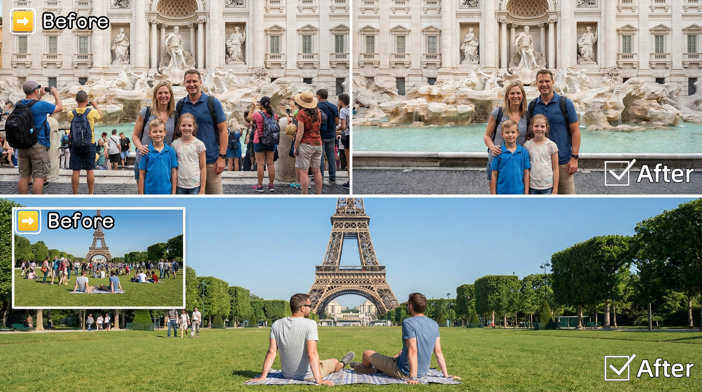 Professional Photo Retouching - Remove People, Tourists & Unwanted Objects
