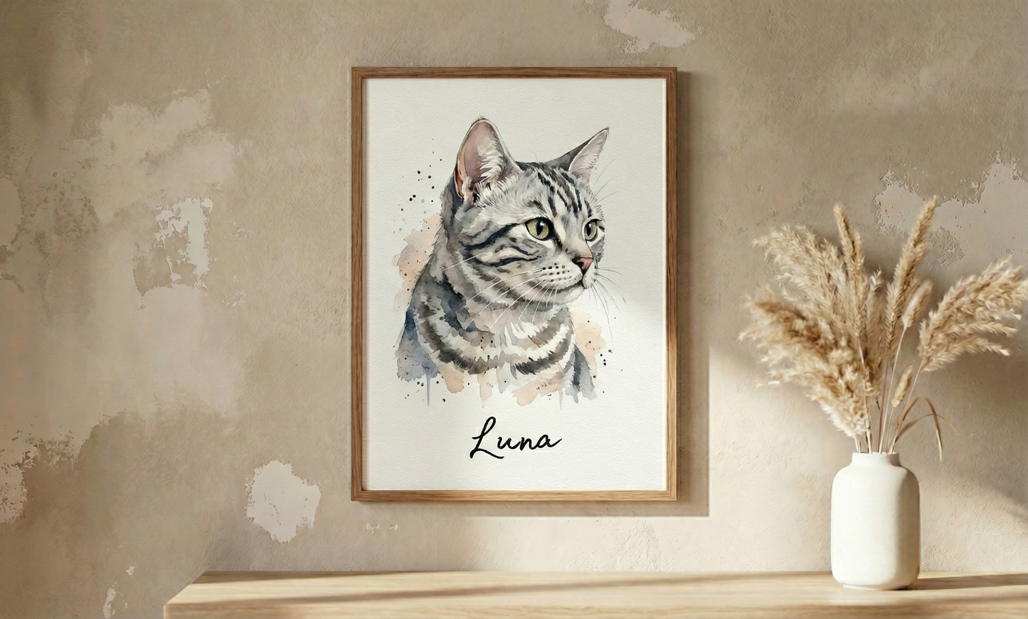 Custom Watercolor Pet Portrait From Photo - Personalized Dog & Cat Art